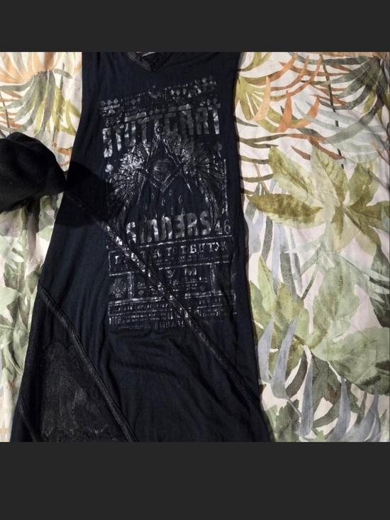 Salvage Dresses & Skirts - Salvage Black Lace Panel Graphic Maxi Dress. M